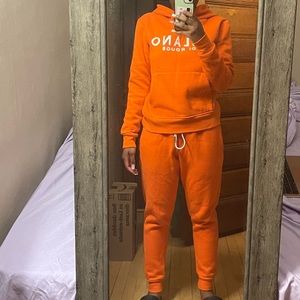 orange milano sweatsuit